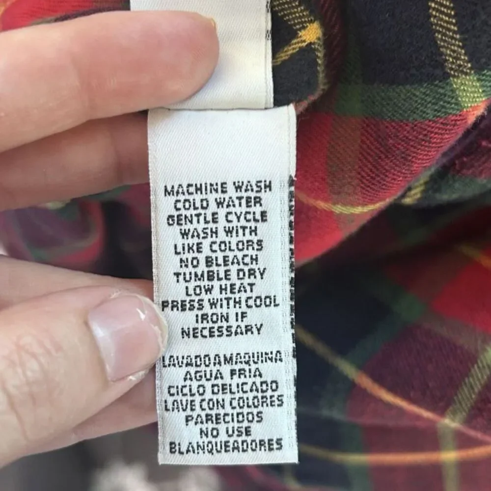 Vtg‎ Jones New York Womens Denim Chore Jacket 2X Classic Barn Plaid Cotton Dark